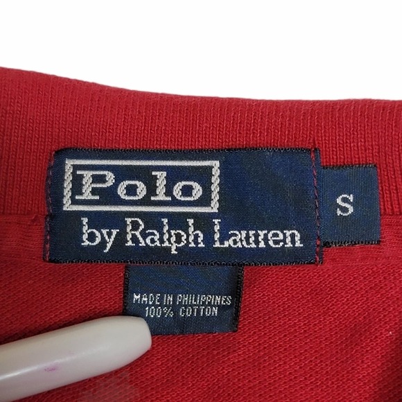 Polo By Ralph Lauren Long Sleeve Polo Collar Red Size Small - Picture 4 of 5
